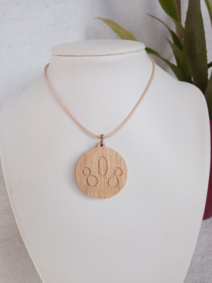 Gravírozott 808nő natúr kerek fanyaklánc - Image 4