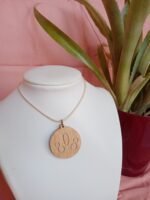 Gravírozott 808nő natúr kerek fanyaklánc