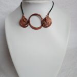 Réz 808nő ékszer zöld bőrzsinóron 7 cm medállal