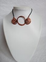 Réz 808nő ékszer zöld bőrzsinóron 7 cm medállal