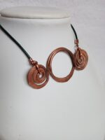 Réz 808nő ékszer zöld bőrzsinóron 7 cm medállal - Image 3