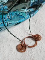 Réz 808nő ékszer zöld bőrzsinóron 7 cm medállal - Image 5