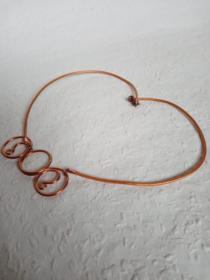 Rézből készült 808nő ékszer rézszínű bőrzsinóron 7 cm medállal - Image 3