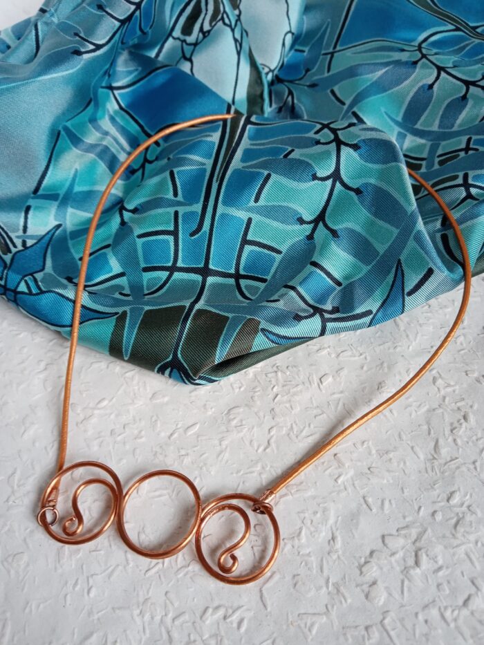 Rézből készült 808nő ékszer rézszínű bőrzsinóron 7 cm medállal - Image 4