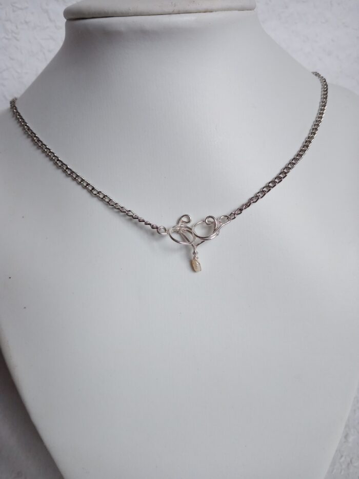 Fektetett 808nő ezüstözött rézékszer szívvel - Image 2