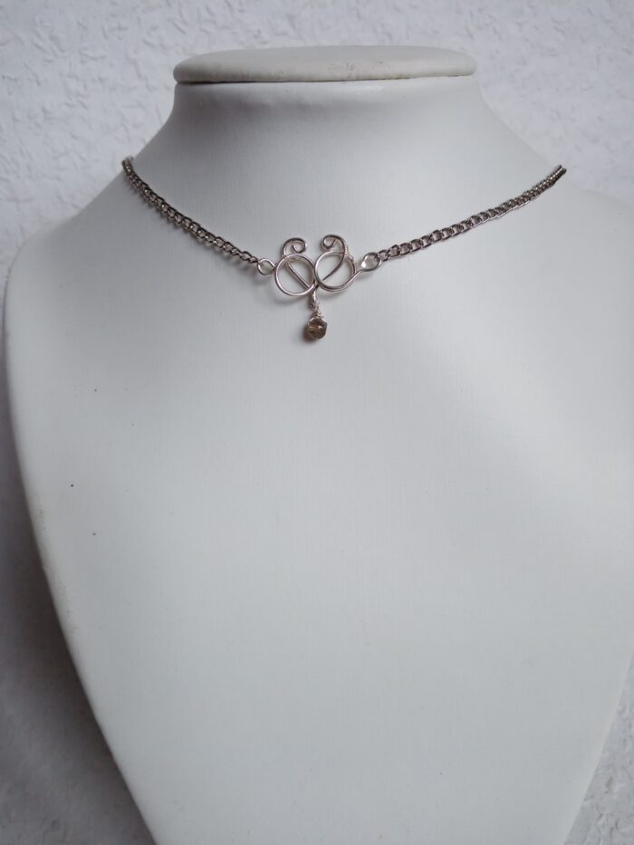 Fektetett 808nő ezüstözött rézékszer szívvel - Image 3