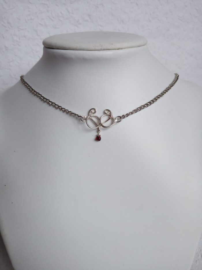 Fektetett 808nő ezüstözött rézékszer szívvel - Image 4