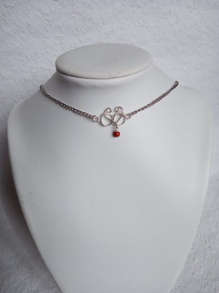 Fektetett 808nő ezüstözött rézékszer szívvel - Image 5