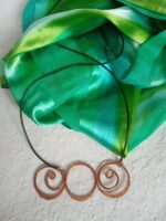 Réz 808nő ékszer zöld színű bőrzsinóron 10.5 cm hosszú medállal - Image 2