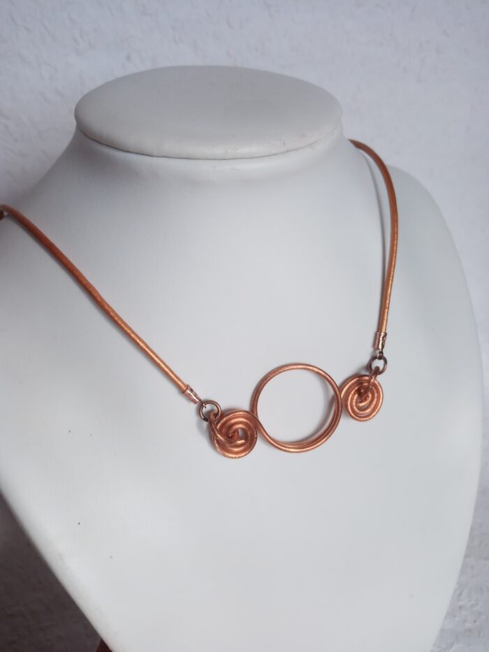 MINI Réz 808nő ékszer rézszínű bőrzsinóron 5 cm medállal - Image 6