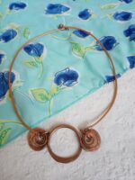 Rézből készült 808nő ékszer rézszínű bőrzsinóron 7 cm medállal - Image 2