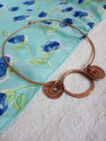 Rézből készült 808nő ékszer rézszínű bőrzsinóron 7 cm medállal - Image 3