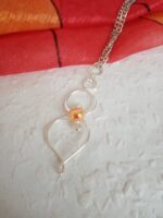 Ezüstözött rézből készült 808nő ékszer sárga gyönggyel - Image 3