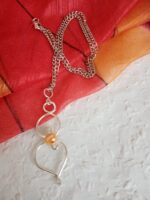 Ezüstözött rézből készült 808nő ékszer sárga gyönggyel - Image 4