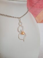 Ezüstözött rézből készült 808nő ékszer sárga gyönggyel