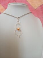 Ezüstözött rézből készült 808nő ékszer sárga gyönggyel - Image 8