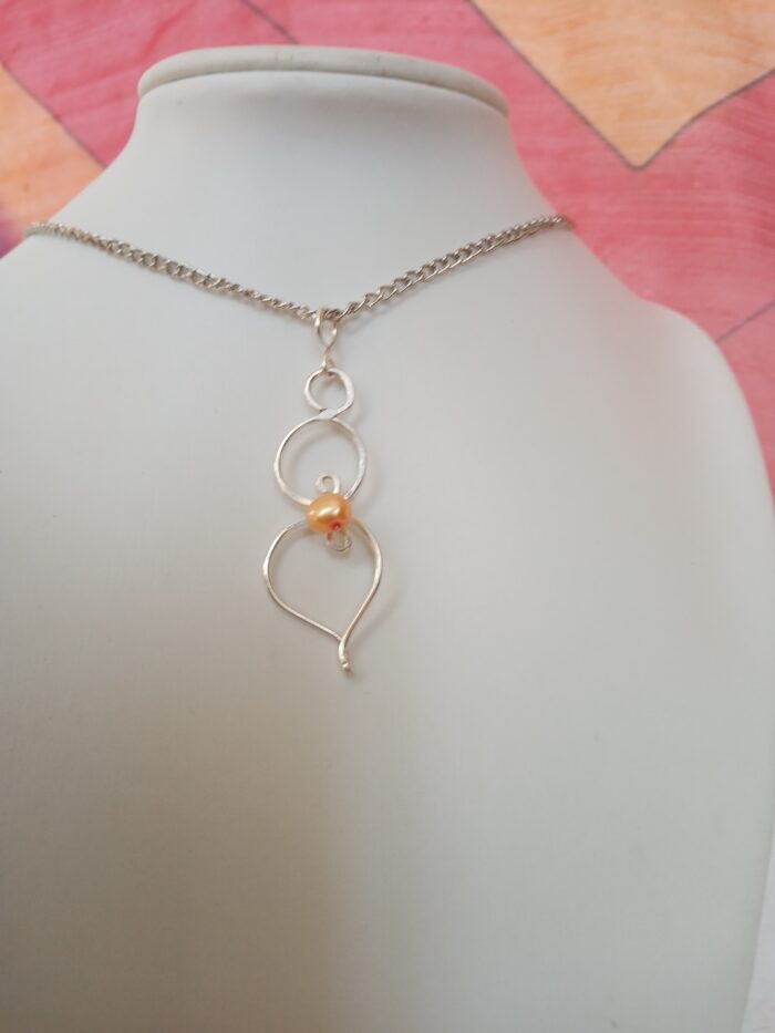 Ezüstözött rézből készült 808nő ékszer sárga gyönggyel - Image 8