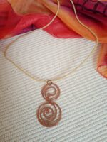 NAGY Réz ÁLLÓ 808nő ékszer vajszínű bőrzsinóron 6.5 cm medállal - Image 4