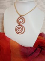 NAGY Réz ÁLLÓ 808nő ékszer vajszínű bőrzsinóron 6.5 cm medállal