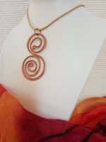 NAGY Réz ÁLLÓ 808nő ékszer vajszínű bőrzsinóron 6.5 cm medállal - Image 2