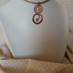 MINI Réz ÁLLÓ 808nő ékszer vajszínű bőrzsinóron 4 cm medállal