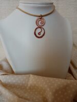 MINI Réz ÁLLÓ 808nő ékszer vajszínű bőrzsinóron 4 cm medállal