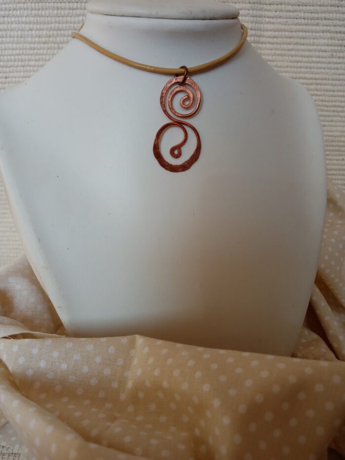 MINI Réz ÁLLÓ 808nő ékszer vajszínű bőrzsinóron 4 cm medállal - Image 6