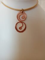 MINI Réz ÁLLÓ 808nő ékszer vajszínű bőrzsinóron 4 cm medállal - Image 5