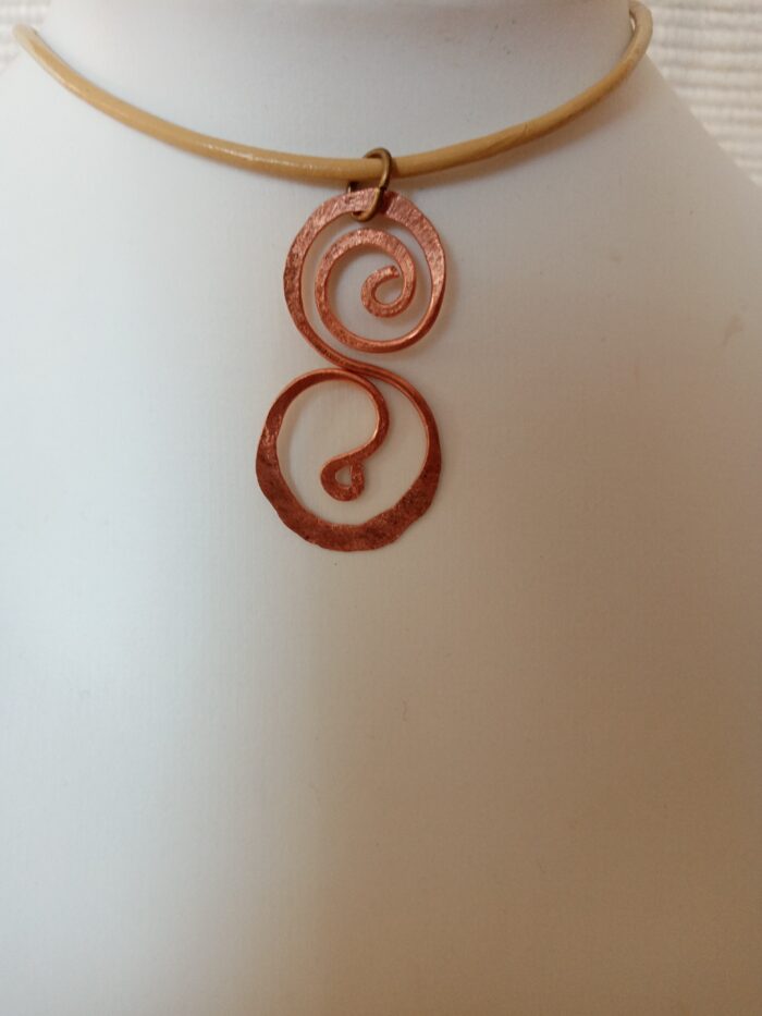 MINI Réz ÁLLÓ 808nő ékszer vajszínű bőrzsinóron 4 cm medállal - Image 5