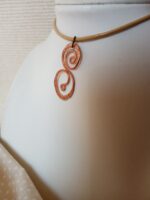 MINI Réz ÁLLÓ 808nő ékszer vajszínű bőrzsinóron 4 cm medállal - Image 4